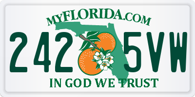FL license plate 2425VW