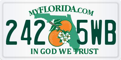 FL license plate 2425WB
