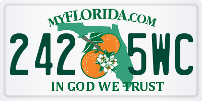 FL license plate 2425WC