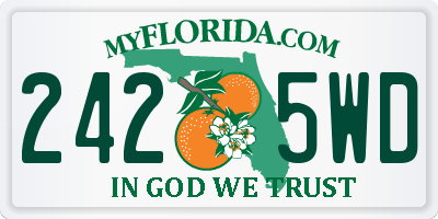 FL license plate 2425WD