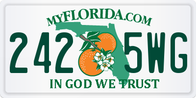 FL license plate 2425WG