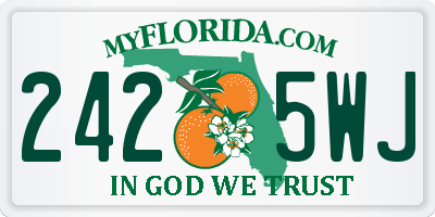 FL license plate 2425WJ