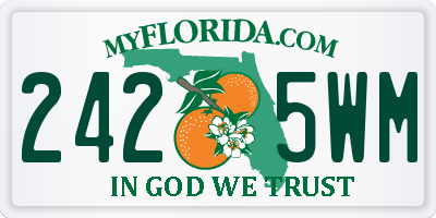 FL license plate 2425WM