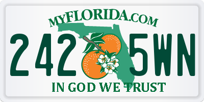 FL license plate 2425WN