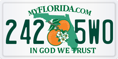 FL license plate 2425WO