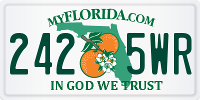 FL license plate 2425WR