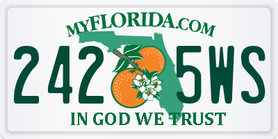 FL license plate 2425WS