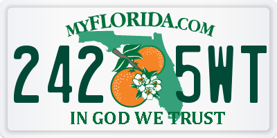 FL license plate 2425WT