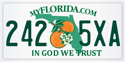 FL license plate 2425XA