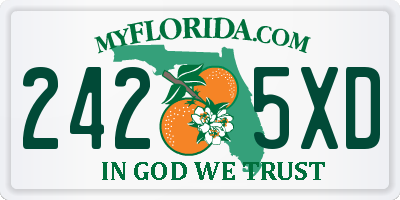 FL license plate 2425XD