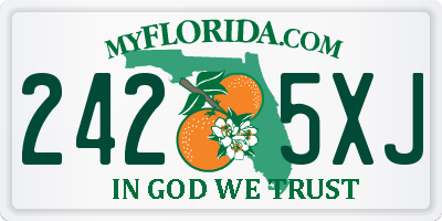 FL license plate 2425XJ