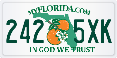 FL license plate 2425XK