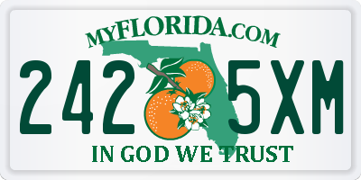 FL license plate 2425XM