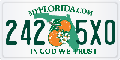 FL license plate 2425XO