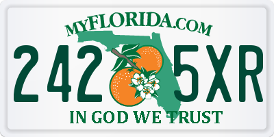 FL license plate 2425XR