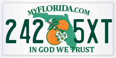 FL license plate 2425XT
