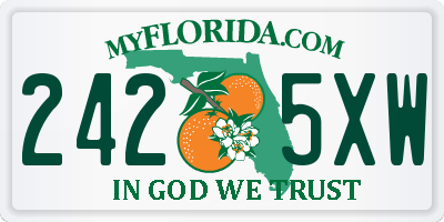 FL license plate 2425XW