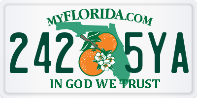 FL license plate 2425YA