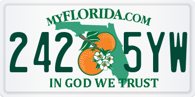 FL license plate 2425YW