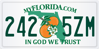 FL license plate 2425ZM