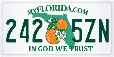 FL license plate 2425ZN