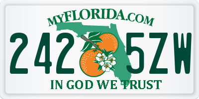 FL license plate 2425ZW