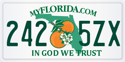 FL license plate 2425ZX