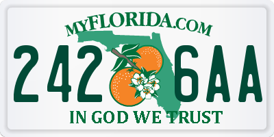 FL license plate 2426AA