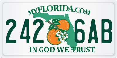FL license plate 2426AB
