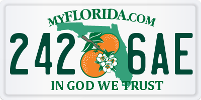 FL license plate 2426AE