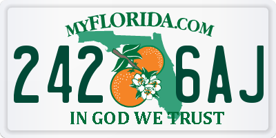 FL license plate 2426AJ