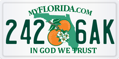 FL license plate 2426AK