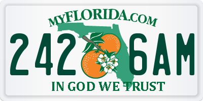 FL license plate 2426AM