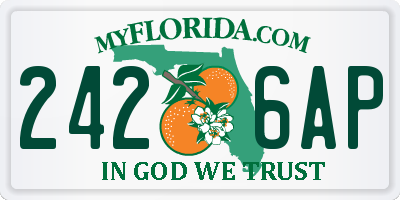 FL license plate 2426AP