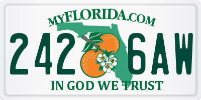 FL license plate 2426AW