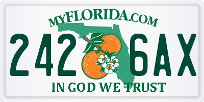 FL license plate 2426AX