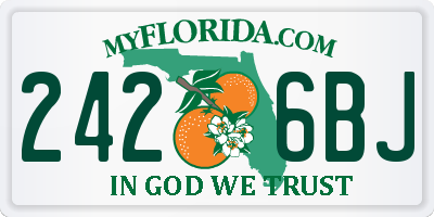 FL license plate 2426BJ