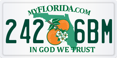 FL license plate 2426BM