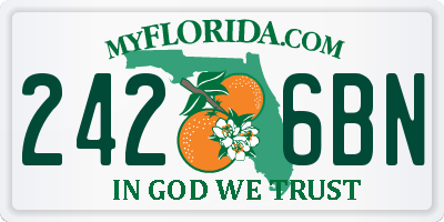 FL license plate 2426BN