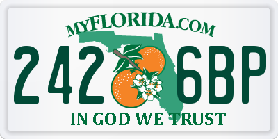 FL license plate 2426BP