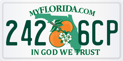FL license plate 2426CP