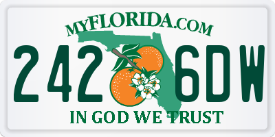 FL license plate 2426DW