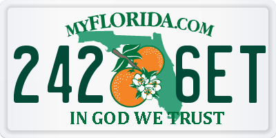 FL license plate 2426ET