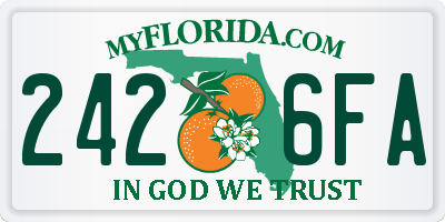 FL license plate 2426FA