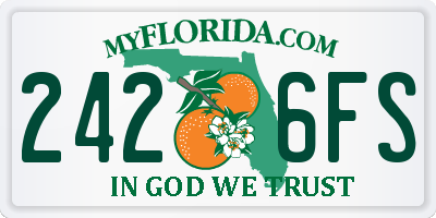 FL license plate 2426FS