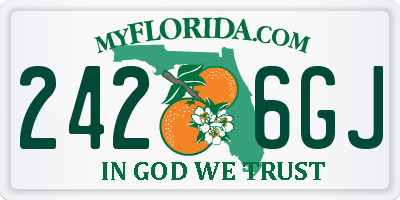 FL license plate 2426GJ