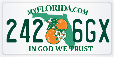 FL license plate 2426GX