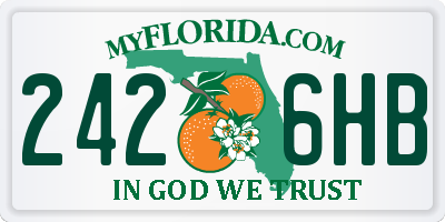 FL license plate 2426HB