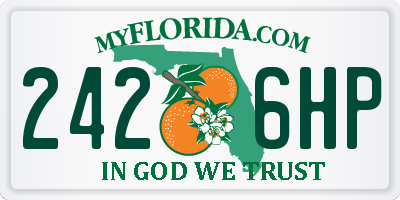 FL license plate 2426HP