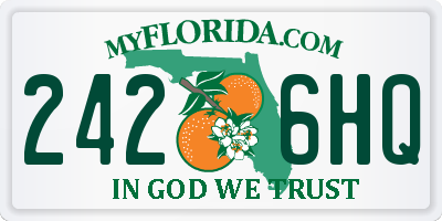 FL license plate 2426HQ